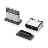 Conector de Cable USB 2.0 Tipo C Macho y Hembra, Impermeable IP68, Micro SMD, Carcasa de Latón con Tornillo, Contactos de Bronce Fosforoso