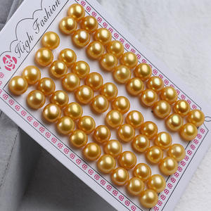 Perlas de Agua Dulce Sueltas para Bisutería DIY, Perlas Doradas con Medio Agujero, Perlas Mantou, Perlas Desnudas para Diseños Creativos - Product Image 5