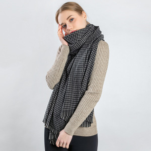 Custom Logo Faux Cashmere Scarf Plaid Check Thick <b>Warm</b> Unisex Winter <b>Shawl</b> <b>Wrap</b> Muffler Factory Direct Wholesale - Product Image 1