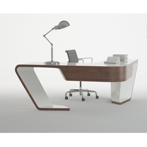 Alto brillo de piedra Artificial de madera de la habitación de escritorio de oficina Secretario de mesa de trabajo de - Product Image 2