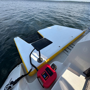 2025 nuevo diseño inflable Island Dog Beach & Ramp DWF inflable perro bote escalera <span class=keywords><strong>piscina</strong></span> cachorro rampa para perros pequeños y grandes - Product Image 5
