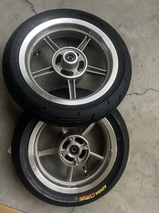 Roues et pignons de remplacement avant/arrière Supermoto Silver Kabin 12 pouces, pneus 110/70-12 120/70-12, 2.5x12/3.0x12 en aluminium - Product Image 4