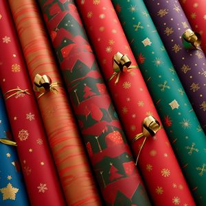 Emballage en papier de soie écologique flocons de neige rayures d'<span class=keywords><strong>arbre</strong></span> de Noël et joyeux Noël cadeau vêtements emballage papier d'emballage - Product Image 1