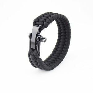 Pulsera de cuerda de paracaídas KongBo personalizada 550 ajustable metal acero inoxidable hebilla grillete paracord pulsera de supervivencia - Product Image 3