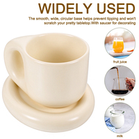 Tasse à café en céramique personnalisée, style nordique, mug en porcelaine écologique avec soucoupe et plateau, logo personnalisé mignon, vente en gros
