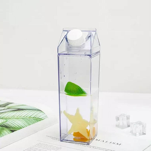 Bouteille d'eau en plastique réutilisable transparente carrée de 500 ml sans BPA avec impression de logo personnalisée de qualité alimentaire - Product Image 5
