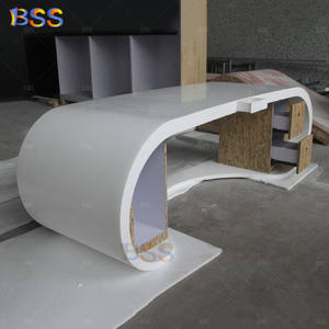 Smart Boss Office <span class=keywords><strong>Table</strong></span> Idea Contemporary Ceo Desk Elegante forma redonda <span class=keywords><strong>Executive</strong></span> Office Desk Mesa y cajones - Product Image 4