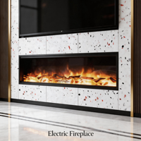 Mueble de TV Moderno de Lujo en Madera con Estantes con Pantalla LED y Chimenea Eléctrica, Consola Multimedia para Sala de Estar, Dormitorio y Hospital