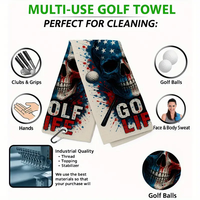 Serviette de golf en microfibre à séchage rapide avec logo personnalisé imprimé, serviette de golf pour caddie, serviettes de golf par sublimation