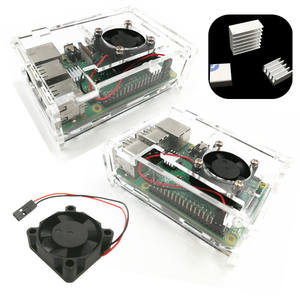 Aissmartlink Raspberry <span class=keywords><strong>Pi</strong></span> 3B Shell Raspberry <span class=keywords><strong>Pi</strong></span> papan pengembangan cangkang akrilik kompatibel dengan kipas - Product Image 1