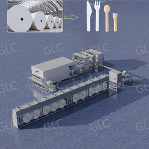 Máy để sản xuất bộ đồ ăn giấy chất lượng cao sản phẩm giấy làm cho máy móc 1 + 1 giấy dao kéo dây chuyền sản xuất - Product Image 1