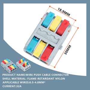 Innfeeltech 10 件端子连接器 <span class=keywords><strong>3</strong></span> 输入 <span class=keywords><strong>3</strong></span> 输出连接夹杆电缆 0.<span class=keywords><strong>2</strong></span>-4 毫米导线 DIY - Product Image 2