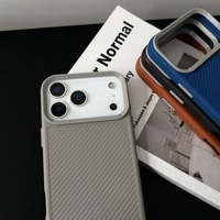 Funda Protectora de Fibra de Carbono a Prueba de Golpes para iPhone 17 16 15 14 13 12 11 Pro Max, Color Sólido