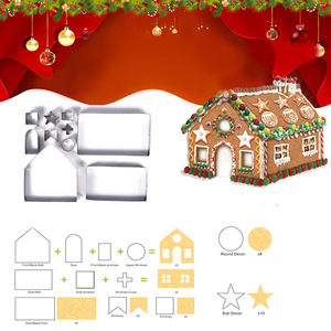 Ensemble de 18 emporte-pièces en acier inoxydable 3D pour Noël, emporte-pièces en forme de maison en pain d'épices pour la pâtisserie - Product Image 4