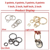 Mousqueton porte-clés ouvrable en métal avec anneau à ressort, disponible en 13mm, 25mm, 30mm, 38mm, 50mm