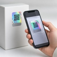 Étiquette de sécurité holographique personnalisée, code QR à gratter, autocollant anti-contrefaçon avec données variables pour l'emballage