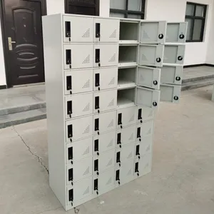 Casillero de almacenamiento de acero de alta calidad a precio de fábrica, armario de almacenamiento de ropa de gimnasio de Metal comercial de 32 puertas