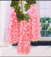 Wisteria Fleur Artificielle Vigne pour Mariage Plafond Fleurs Décoration Populaire Fleurs Suspendues pour Pâques Noël Occasions