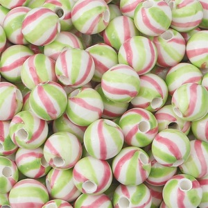 Perles en céramique colorées faites à la main pour bijoux à bricoler soi-même à pois motif rayé perles artisanales perles rondes pour la fabrication de bracelets et de colliers - Product Image 5