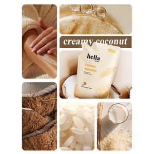 Exfoliante Corporal Hella Beauty para Piel Sensible, 215g, Color Blanco Crema, Alta Calidad, con Aroma a Coco Vietnamita, para Adultos - Product Image 4