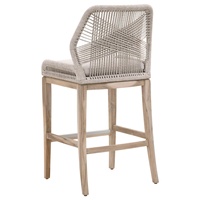 Chaise de bar Loungemobel très vendue, style nordique, en corde tressée, en bois massif, pour cuisine, jardin, terrasse