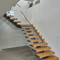 EKOO Modernes Glas-Treppengeländer Edelstahl Schwarzes Geländer Glashalter Abstandshalter Gebürstete & Spiegelfinish-Ausführung für Treppenhaus