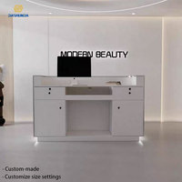 Comptoir de réception / table de bar / comptoir de caisse moderne minimaliste en acier inoxydable, hauteur 90 cm, largeur 120-240 cm, pour magasins de vêtements