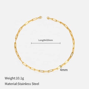 Collar Gargantilla <span class=keywords><strong>de</strong></span> Cadena <span class=keywords><strong>de</strong></span> Acero Inoxidable Chapado en <span class=keywords><strong>Oro</strong></span>, Joyería Minimalista <span class=keywords><strong>de</strong></span> Acero Titanio Resistente al Agua con Certificado REACH - Product Image 3