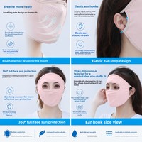 Masque facial anti-UV d'été UPF50+, cache-cou intégral respirant en maille pour le cyclisme, la moto, la course à pied et les activités de plein air