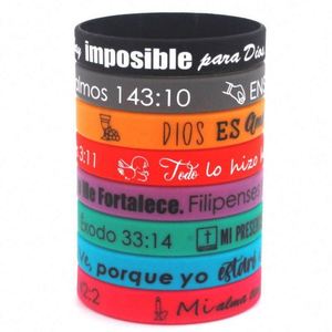 Pulseras de Silicona con Versículos Bíblicos Personalizados, Resistentes al Agua, Impresas en Serigrafía, al por Mayor, Inspiradoras, Cristianas, Religiosas, para Uso Promocional - Product Image 3
