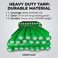 Rouleau de bâche en PE vert 120 g/m², imperméable et résistant à l'abrasion