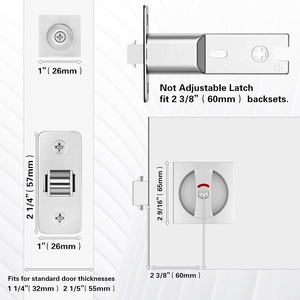 Pocket <strong>Door</strong> Privacy Lock and Pull Zinc Alloy Contemporary Pocket <strong>Door</strong> <strong>Knob</strong> Flush <strong>Door</strong> Handles Privacy (Bed/Bath) Latch - Product Image 4