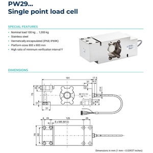 น้ำหนักรถเยอรมันสำหรับ1-PW29C3เหล็ก HBM/100kg, 250kg, 500KG, 750kg, 1000KG เซ็นเซอร์1-PW29C3/100kg - Product Image 5