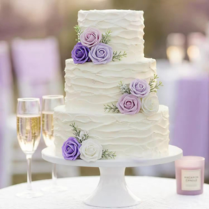Flores Artificiales, Rosas Blancas y Moradas con Tallos para Ramos de Boda, Centros de Mesa, Arreglos y Decoraciones de San Valentín - Product Image 3