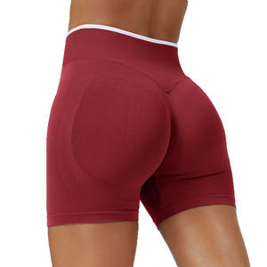 Shorts de Yoga Sin Costuras para Mujer, Color Sólido, Ajuste Ceñido, Secado Rápido, Levanta Glúteos, Shorts Deportivos para Correr y Hacer Ejercicio - Product Image 1