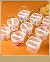 Boîtes à dessert transparentes rondes/carrées pour Tangyuan glacé, contenants à emporter pour mélange de fruits, boîtes à yaourt à emporter