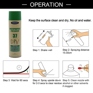 Sprayidea 37 Hot Sale Water Based <strong>Spray</strong> <strong>Adhesive</strong> for DIY for Bonding Paper Plastic Fabric in Construction Applications - Product Image 5