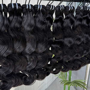 Extensiones de Cabello Humano Ondulado Natural, Color Natural, Textura Suave y Abundante, Doble Trama, Extensiones de Cabello al por Mayor, Cabello Vietnamita - Product Image 1