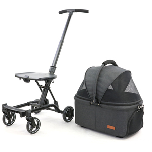 Poussette de voyage compacte et légère 3-<span class=keywords><strong>en</strong></span>-1 pour <span class=keywords><strong>chien</strong></span> et chat <span class=keywords><strong>en</strong></span> tissu imperméable et pliable avec fonction réglable - Product Image 1