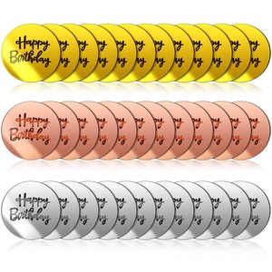 36 Pezzi Topper Rotondi in Acrilico a Specchio per Cupcake 'Buon Compleanno', Topper Incisi in Acrilico Oro, Oro Rosa, Argento, Decorazioni Fai-da-Te per Torte <span class=keywords><strong>e</strong></span> Dessert - Product Image 1