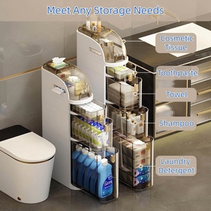 Narrow 18cm Bathroom <strong>Storage</strong> Cabinet with <strong>Drawers</strong> <strong>Slim</strong> Gap <strong>Storage</strong> Organizer Rolling Plastic Cabinet for Kitchen Laundry - Product Image 6