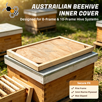 Couverture intérieure de ruche 10 cadres en contreplaqué marin avec cadre en pin ciré, fabriquée en Australie, avec 4 trous de ventilation métalliques pour l'évacuation des abeilles