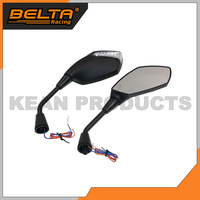Pièces et accessoires de moto Rétroviseur de moto de forme irrégulière avec lumière LED pour rétroviseur de moto