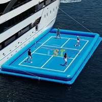 Terrain de pickleball gonflable flottant en PVC pour sports nautiques