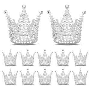 Tiara dorada barata, decoraciones para pasteles, pequeña corona barroca <span class=keywords><strong>de</strong></span> diamantes <span class=keywords><strong>de</strong></span> imitación para fiesta <span class=keywords><strong>de</strong></span> cumpleaños <span class=keywords><strong>de</strong></span> bebé, decoraciones para hornear y <span class=keywords><strong>flores</strong></span> - Product Image 4