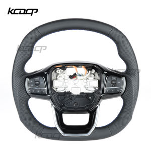Volant en cuir de fibre de carbone personnalisé adapté pour <span class=keywords><strong>Ford</strong></span> Transit Kuga St <span class=keywords><strong>Tourneo</strong></span> C-MAX V348 mk8 2018 2019 <span class=keywords><strong>2023</strong></span> 2021 2022 - Product Image 1