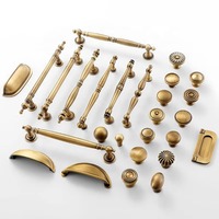 Poignées et Boutons de Meuble en Laiton Antique, Tirants de Tiroir Traditionnels Multi-Tailles, Ensemble de Leviers Allongés pour Armoire et Placard