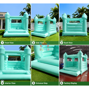 <span class=keywords><strong>Castillo</strong></span> Inflable Comercial de PVC Mini Blanco y Verde, <span class=keywords><strong>Castillo</strong></span> Inflable para Bodas con Piscina de Pelotas para <span class=keywords><strong>Alquiler</strong></span> en Fiestas - Product Image 3