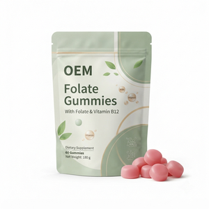 Gomitas de Folato y Vitamina B12 OEM ODM, 60 Unidades, Etiqueta Privada al por Mayor - Product Image 1