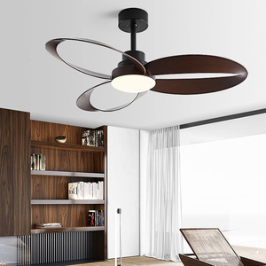 مروحة سقف عصرية بتصميم إسكندنافي مع إضاءة <span class=keywords><strong>LED</strong></span> قابلة للتعتيم وريموت كنترول، مناسبة لغرف المعيشة وغرف الطعام وغرف النوم - Product Image 2